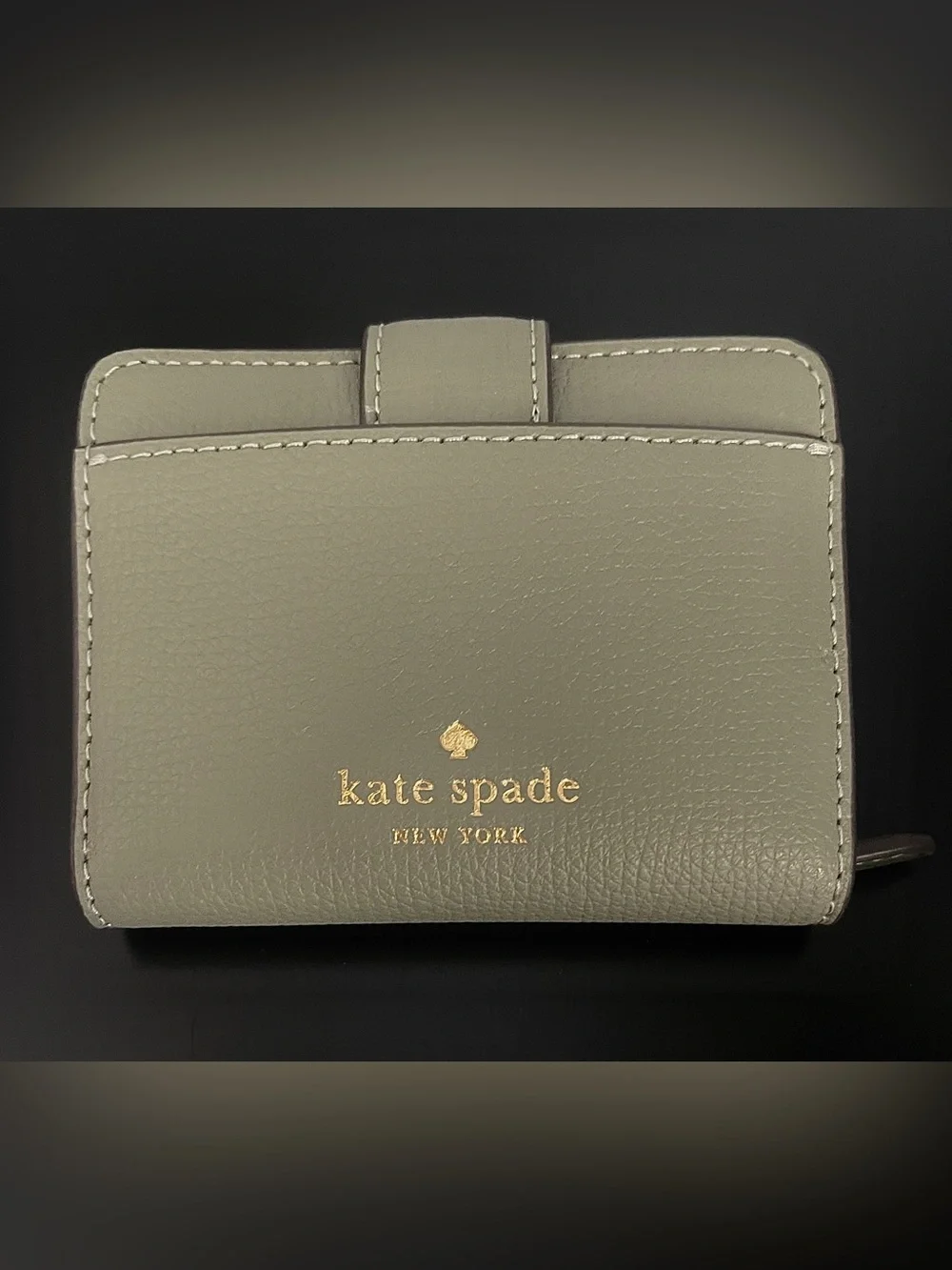 kate spade NWT RP$149 Leather Bifold Wallet-Compact “Phoebe” Olive/Pine